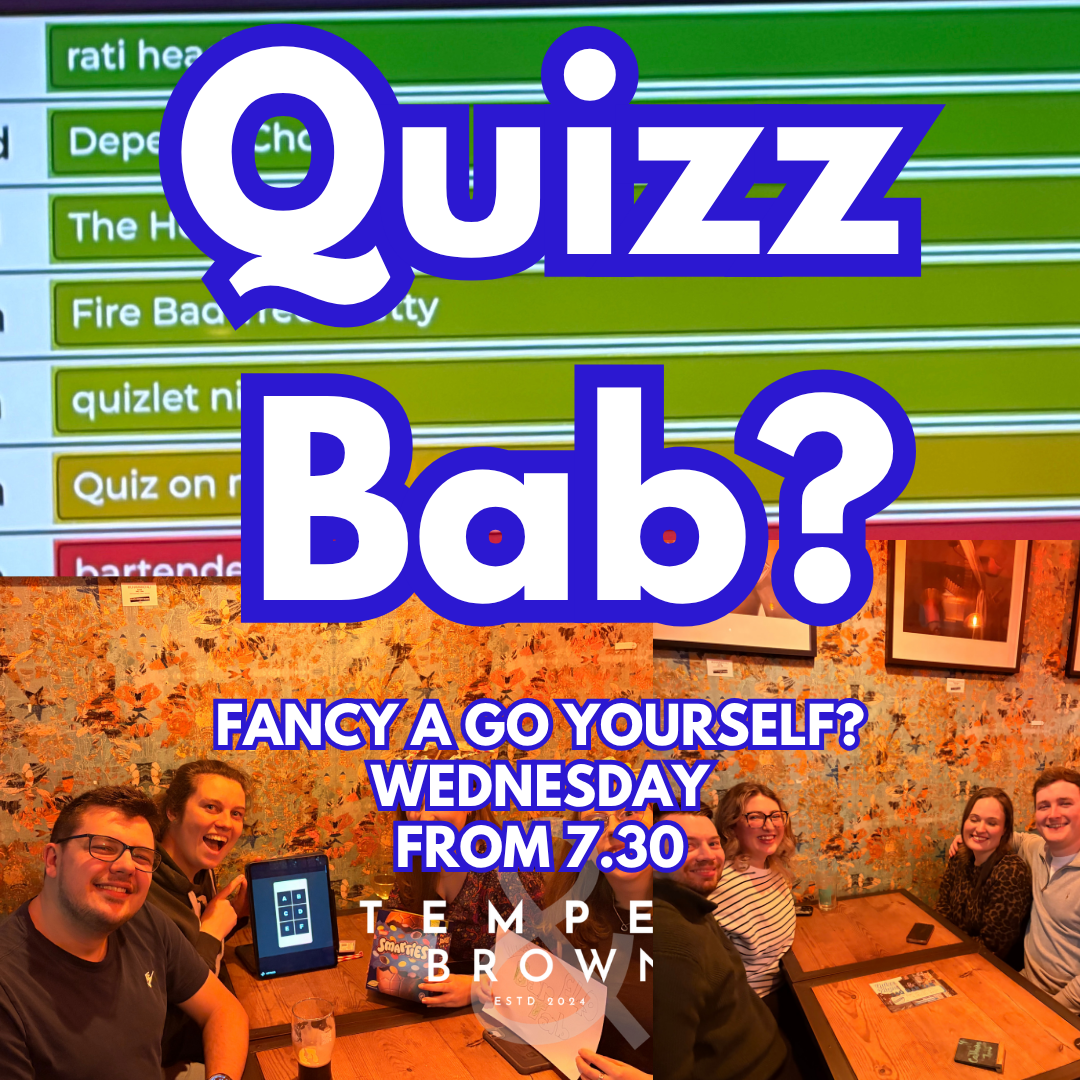 Wednesday Quizz Night at Temper and Brown, Jewellery Quarter